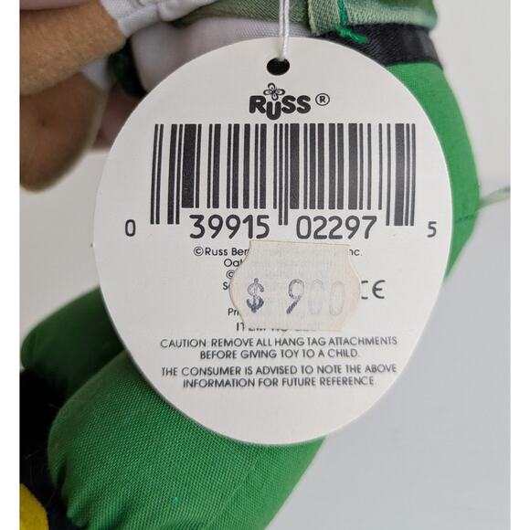 Vintage Russ Leprechaun Troll Doll w/Tag 8" Green Hair Clothes St Patrick's Day - Picture 7 of 7